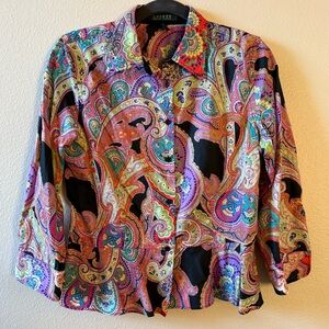 Ralph Lauren Multicolor Paisley Button Down Shirt
